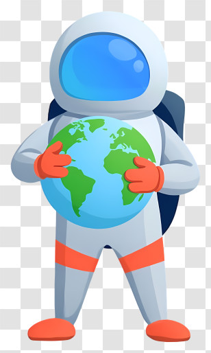 Astronaut - Astronaut Holding Earth Globe Transparent PNG