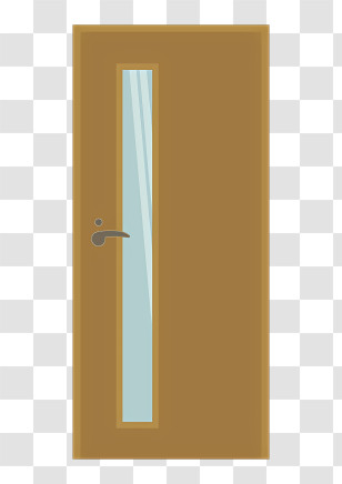 Icon - Wooden Door With Glass Panel Transparent PNG