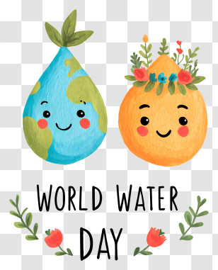 World Water Day - World Water Day Cute Drops Transparent PNG