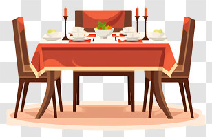 Dining Table - Elegant Dining Table Set For Family Meals Transparent PNG
