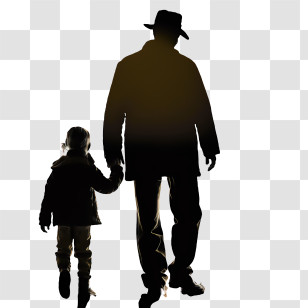 Father And Child
 - Silhouette Of Man And Child Walking Transparent PNG