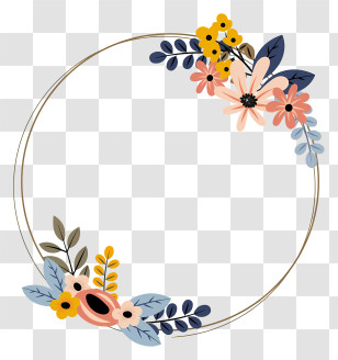 Floral Frame - Floral Circular Frame For Decorative Use Transparent PNG