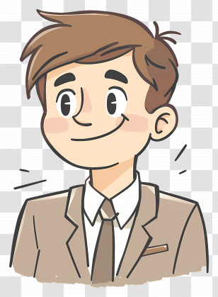 Smiling Young Man Cartoon - Smiling Young Man Cartoon Illustration Transparent PNG