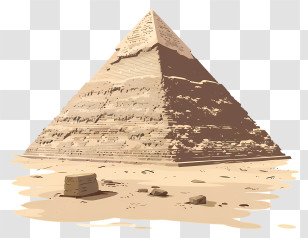 Egypt Pyramid - Egyptian Pyramid Illustration In Sandy Context Transparent PNG