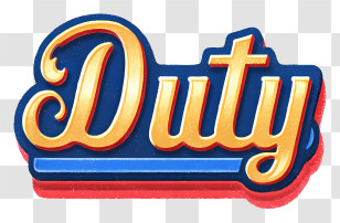 Word Duty - Colorful Duty Text Design Transparent PNG