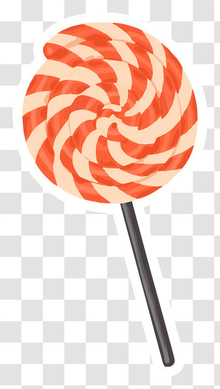 Large Lollipop - Striped Lollipop In Red And White Swirls Transparent PNG