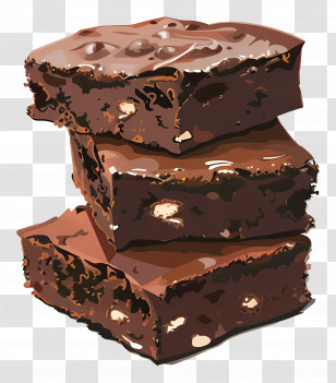 Brownies - Chocolate Brownies With Nuts Transparent PNG