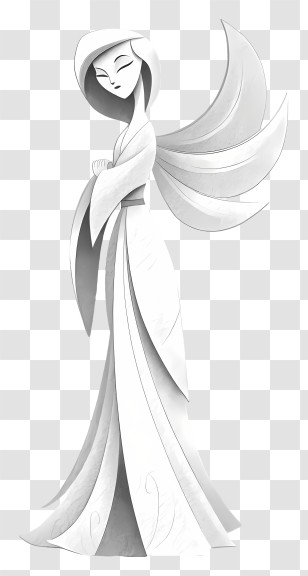 Angel Logo - Serene White Goddess Illustration Transparent PNG