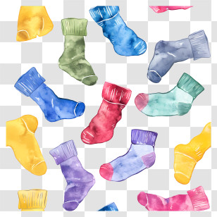 Lots Of Socks - Colorful Socks Pattern Transparent PNG