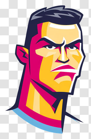 Cristiano Ronaldo - Colorful Geometric Face Illustration Transparent PNG