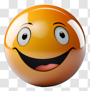 Smiling Face - Orange Smiling Emoji With Cheerful Expression Transparent PNG