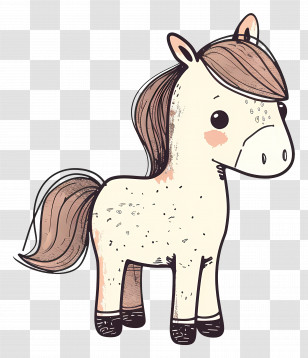 Horse - Cute Cartoon Horse Doodle Illustration Transparent PNG