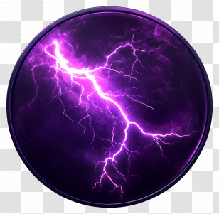 Purple Lightning - Purple Lightning In Circle Transparent PNG
