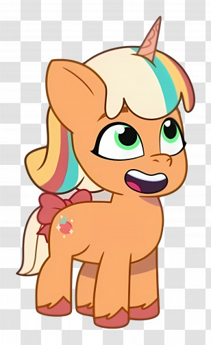 Peach Fizz - Orange Pony With Hat Transparent PNG