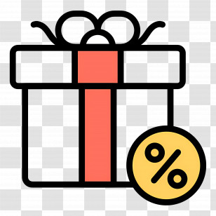 Discount Box - Gift Box With Discount Symbol For Promotions Transparent PNG
