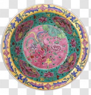 Plate Bowl Peranakan Soup Porcelain - Singapore - Yellow Transparent PNG