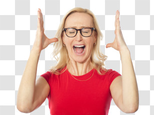 Eyewear - Woman Expressing Frustration Transparent PNG