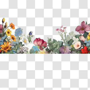 Flower Border
 - Colorful Wildflowers Border Illustration Transparent PNG