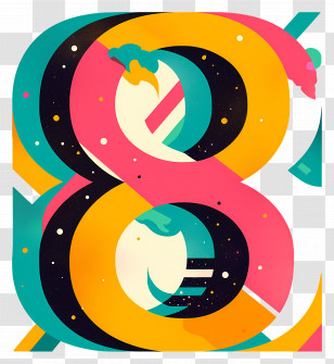 Number Eight - Colorful Number Eight Design Transparent PNG