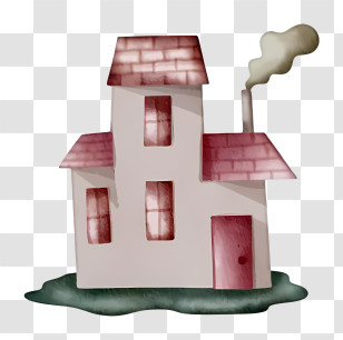 House - Cartoon House With Chimney Transparent PNG