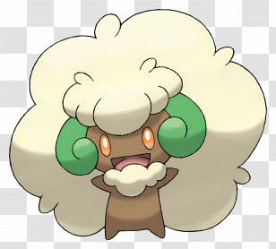 Whimsicott - Cartoon Sheep With Fluffy Wool Transparent PNG