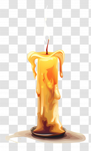 Candlelight - Melting Candle With Wax Illustration Transparent PNG