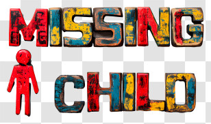 National Missing Childrens Day - Missing Child Alert Text Transparent PNG