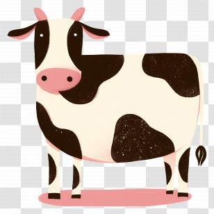 Cute Cow - Adorable Cartoon Cow With Black And White Spots Transparent PNG