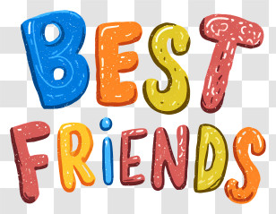 Best Friends - Colorful Best Friends Text Transparent PNG