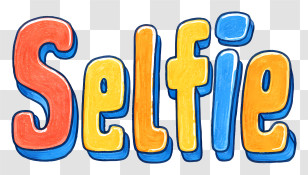 Word Selfie - Colorful Selfie Text Design Transparent PNG