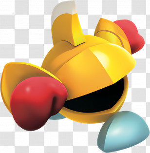 Kirby - Yellow Character With Helmet And Red Gloves Transparent PNG