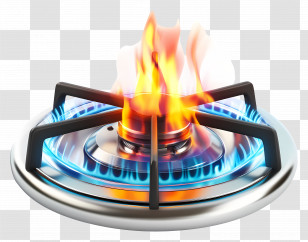 Gas Fuel Stove Fire - Gas Stove With Flame Illustration Transparent PNG