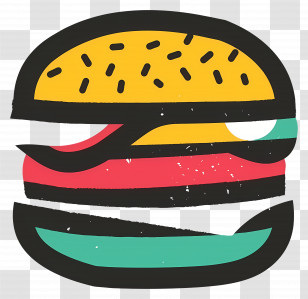 Burger Logo - Colorful Illustrated Burger Design Transparent PNG