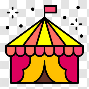 Carnival Circus Tent - Bright Circus Tent Transparent PNG