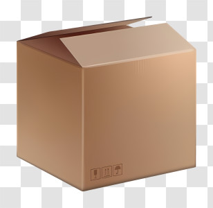 Box - Partially Open Cardboard Box Illustration Transparent PNG