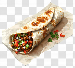 Burrito - Tasty Shawarma Wrap With Fresh Vegetables Transparent PNG