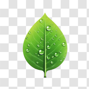 Leaf
 - Green Leaf With Water Droplets Illustration Transparent PNG