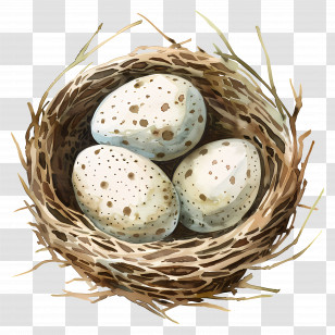 Nest - Bird Nest With Eggs Illustration Transparent PNG