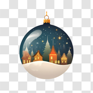Christmas Ball - Christmas Ornament With Winter Village Transparent PNG