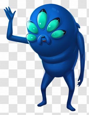 Jake The Dog - Blue Alien Cartoon Character Transparent PNG