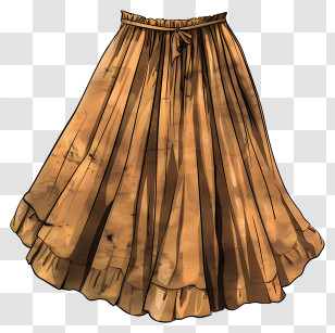 Skirt - Brown Pleated Skirt Illustration Transparent PNG