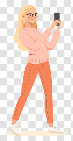 Notification Woman - Woman Taking A Selfie With Smartphone Transparent PNG