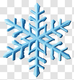 Snowflake - Detailed Blue Snowflake Design Symbolizing Winter Transparent PNG