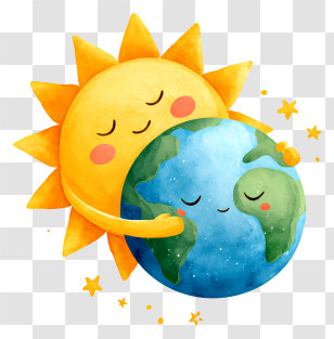 Sun Gently Hugging Earth - Sun Hugging The Earth Transparent PNG