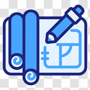 Construction Drawing - Blueprint With Pencil Transparent PNG