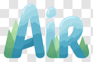 Air Logo - Air Text With Mountain Design Transparent PNG