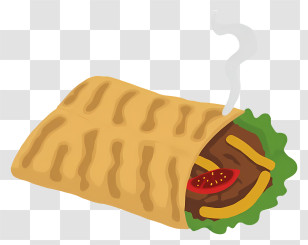 Shawarma Wrap - Steaming Grilled Wrap Sandwich Transparent PNG