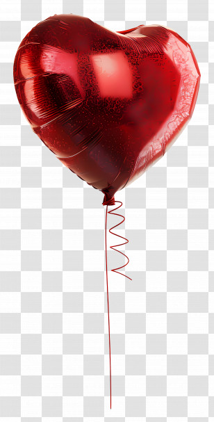 Red Heart Balloon - Red Heart-Shaped Balloon For Celebrations Transparent PNG