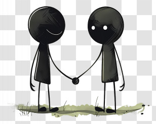 Stick Figure Shaking Hands - Stick Figures Shaking Hands Transparent PNG
