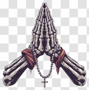 Skeletal Hands - Praying Skeleton Hands Transparent PNG